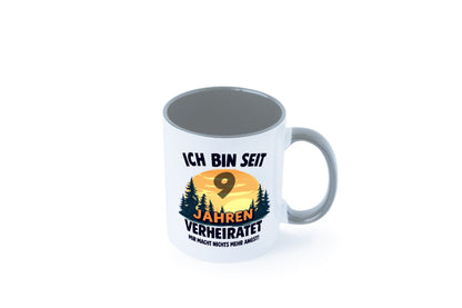 Ich bin Verheiratet | 9. Hochzeitstag Ehepaar v2 Geschenkidee Humor Tasse