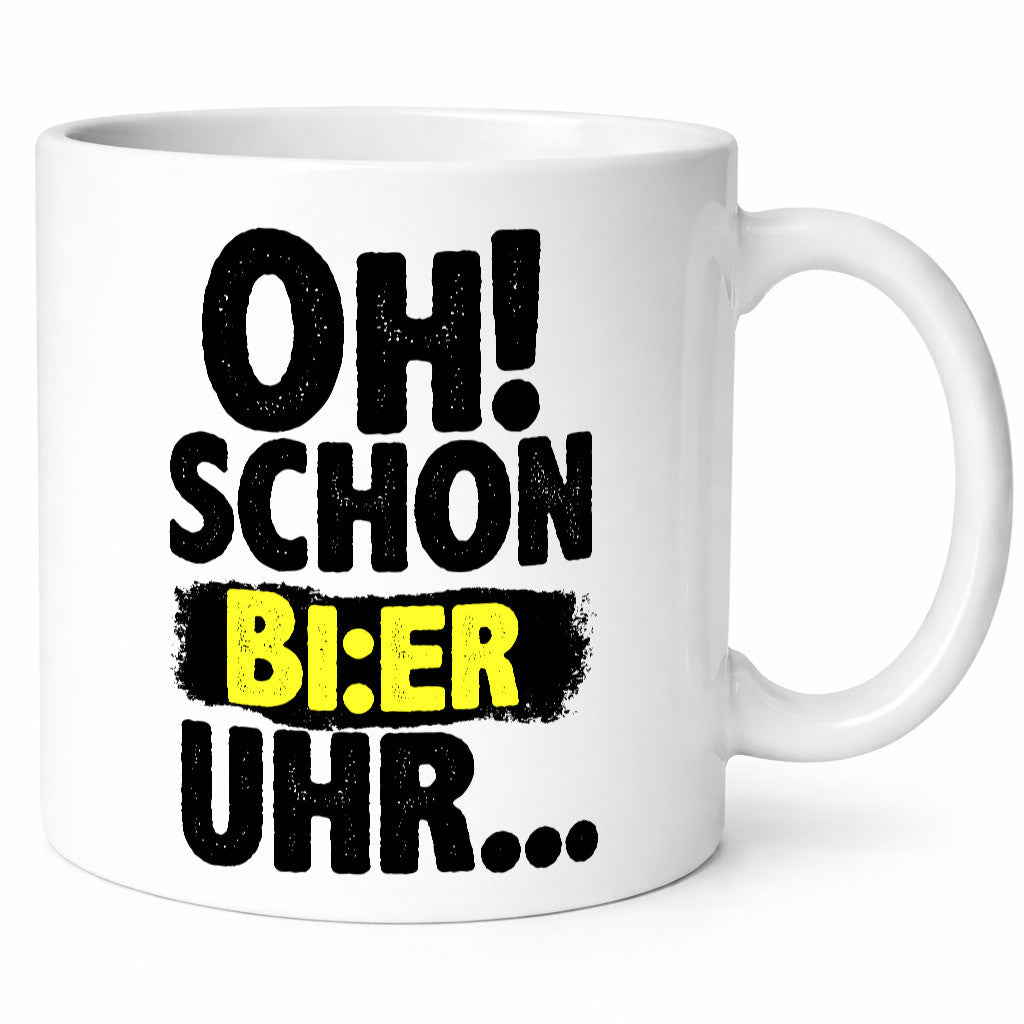 Oh! schon Bier Uhr | Männer Humor lustiger Spruch Geschenk Geschenkidee Tasse