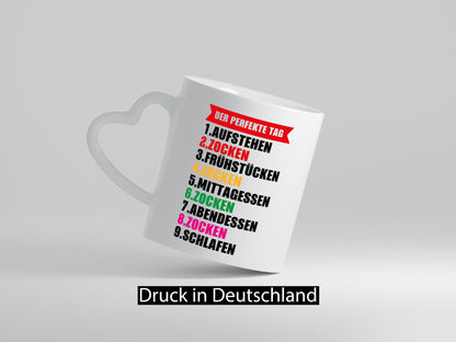 Perfekter Zocker Tag lustiger Spruch Geschenk Humor Geschenkidee Tasse