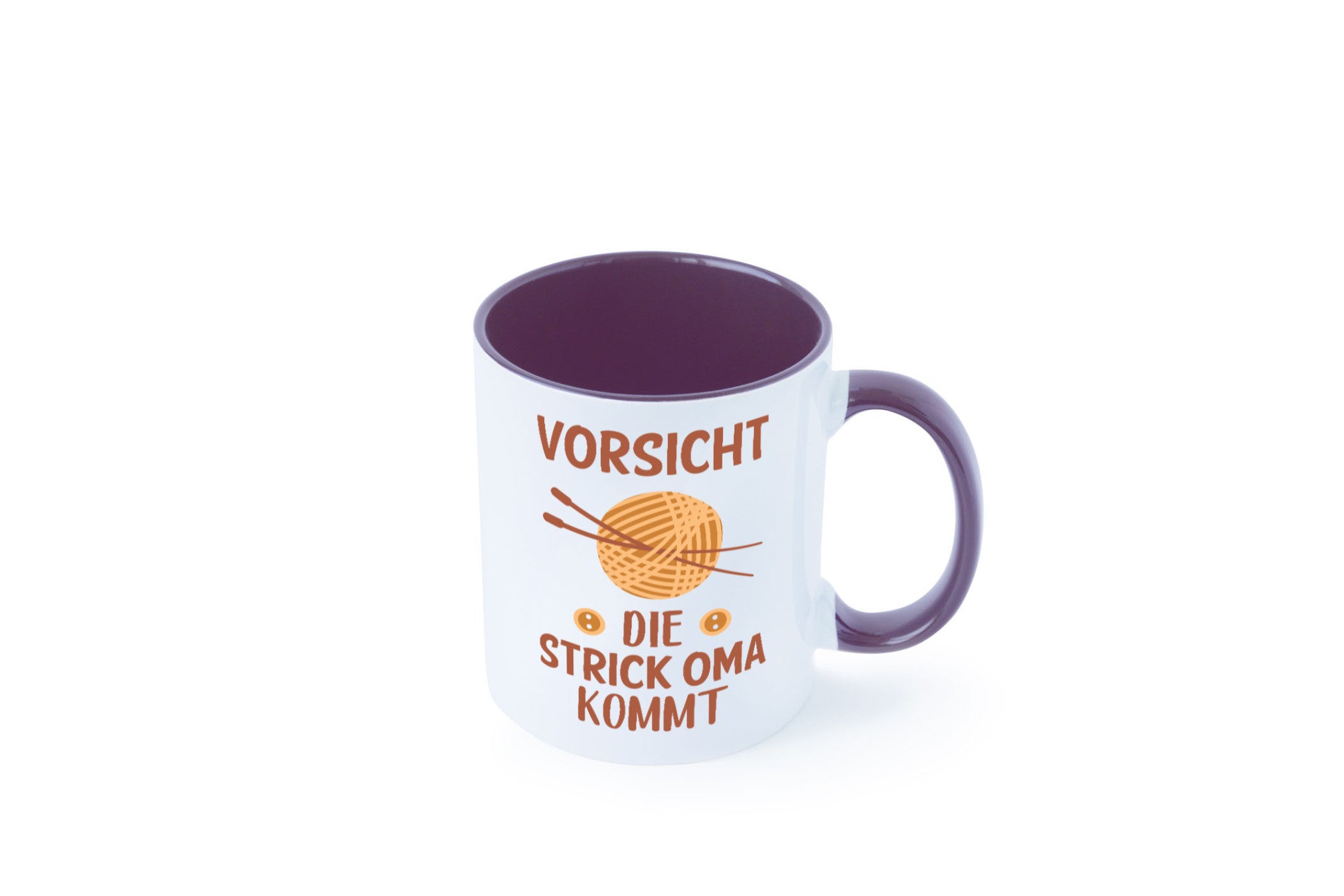 Vorsicht, Strickoma kommt | Wolle Stricknadeln Humor Familie Geschenkidee Tasse