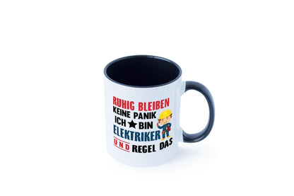 Ruhig bleiben keine Panik ich bin elektriker und regel das Humor Geschenkidee Tasse
