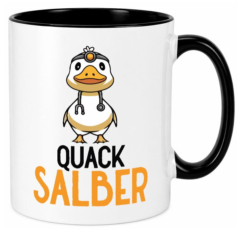 Quacksalber | witzige Ente Comic Arzt Ãrztin v2 Geschenkidee Humor Tasse