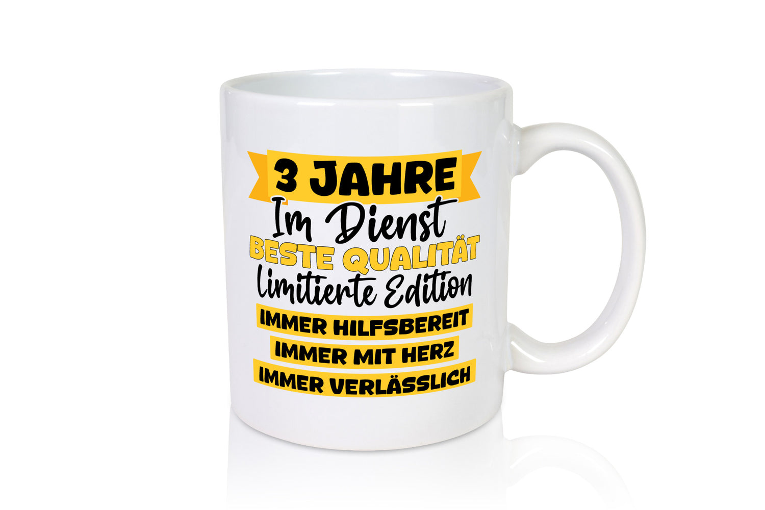 3 Jahre im Dienst | Jubiläum Arbeit v8 lustig Kollegen Büro Geschenk Tasse