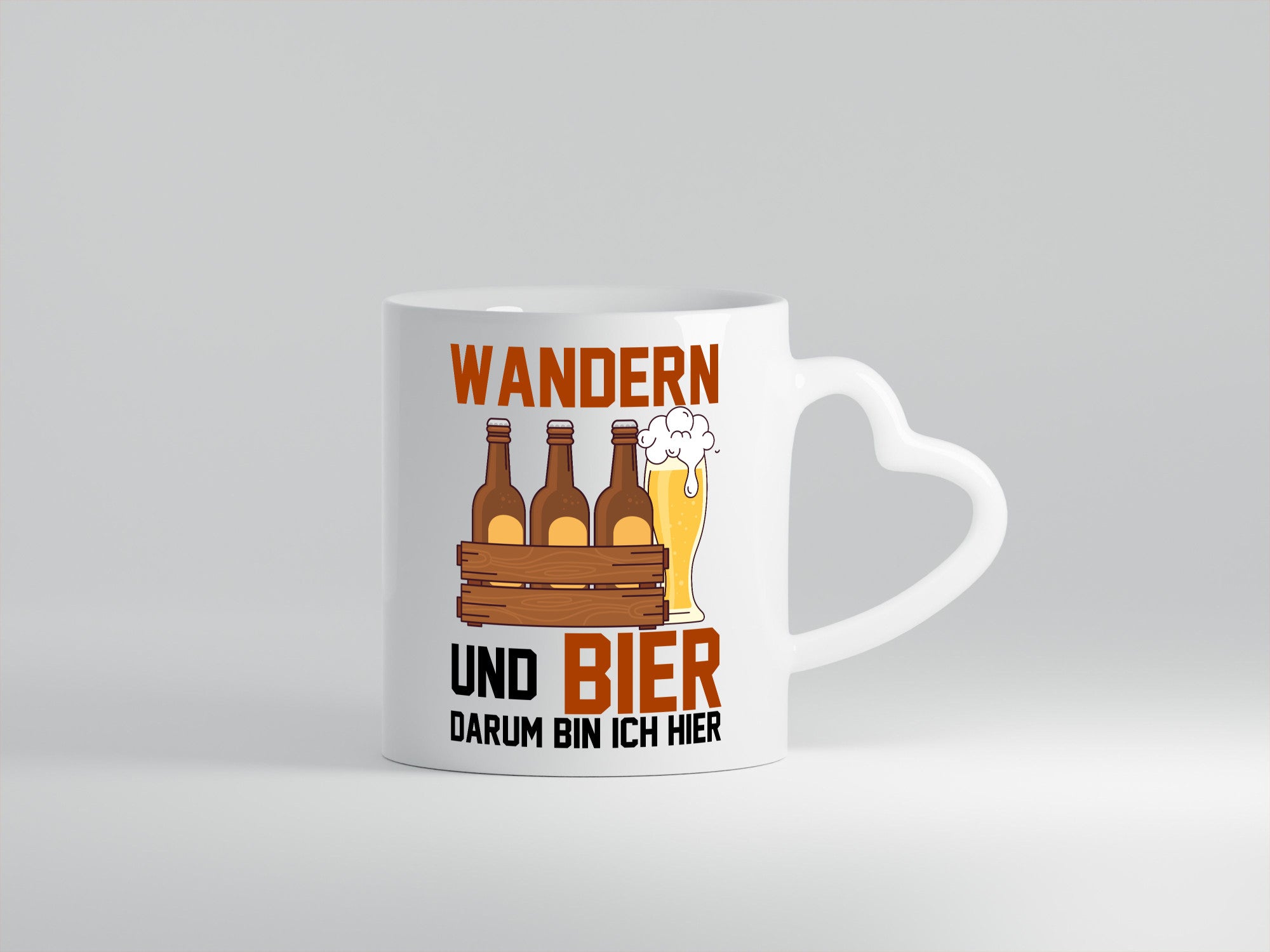 Wandern und Bier darum bin ich hier | Bierkasten lustiger Spruch Geschenk Humor