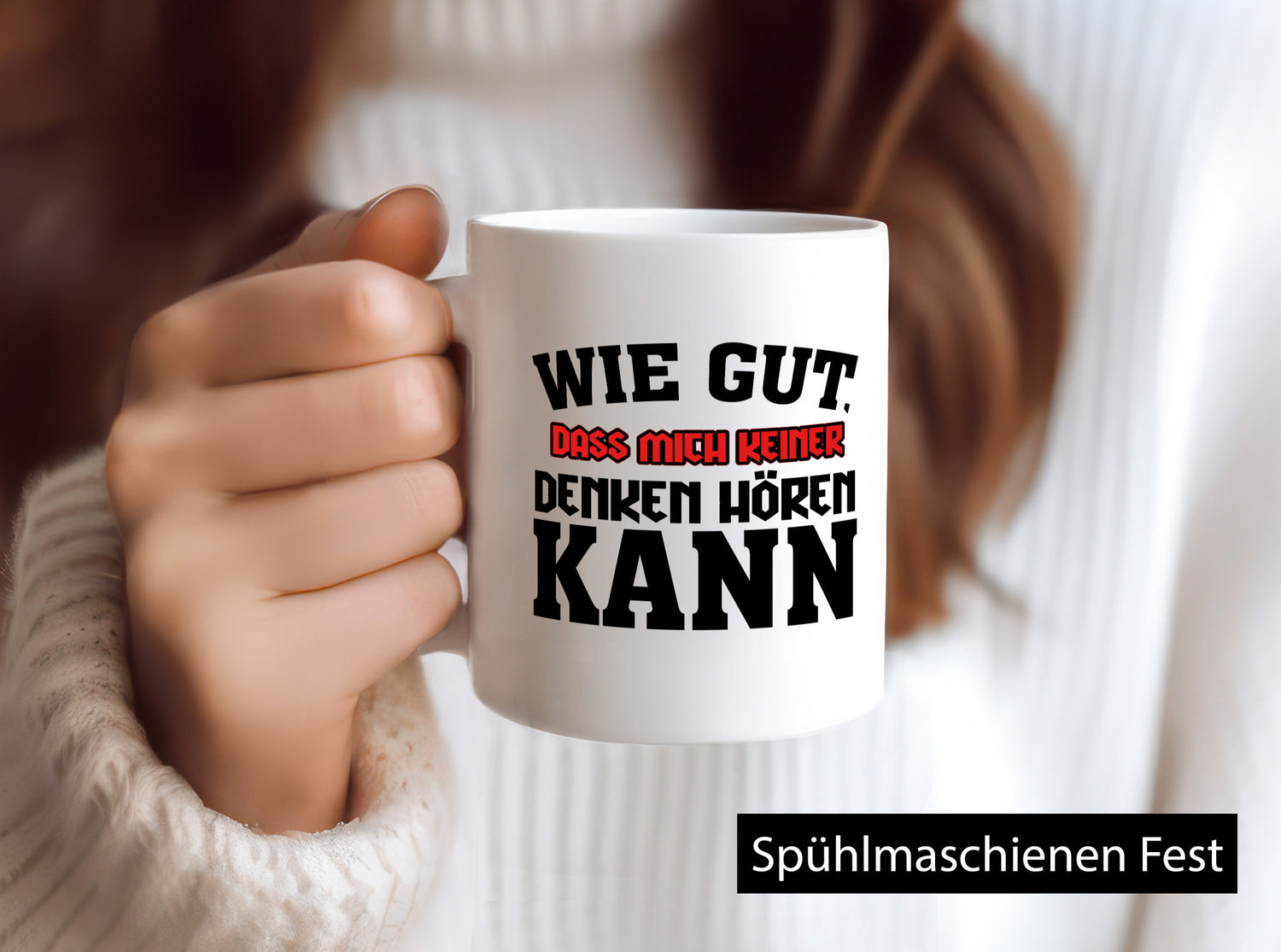 Denken hören lustiger Spruch Geschenk Humor Geschenkidee Tasse