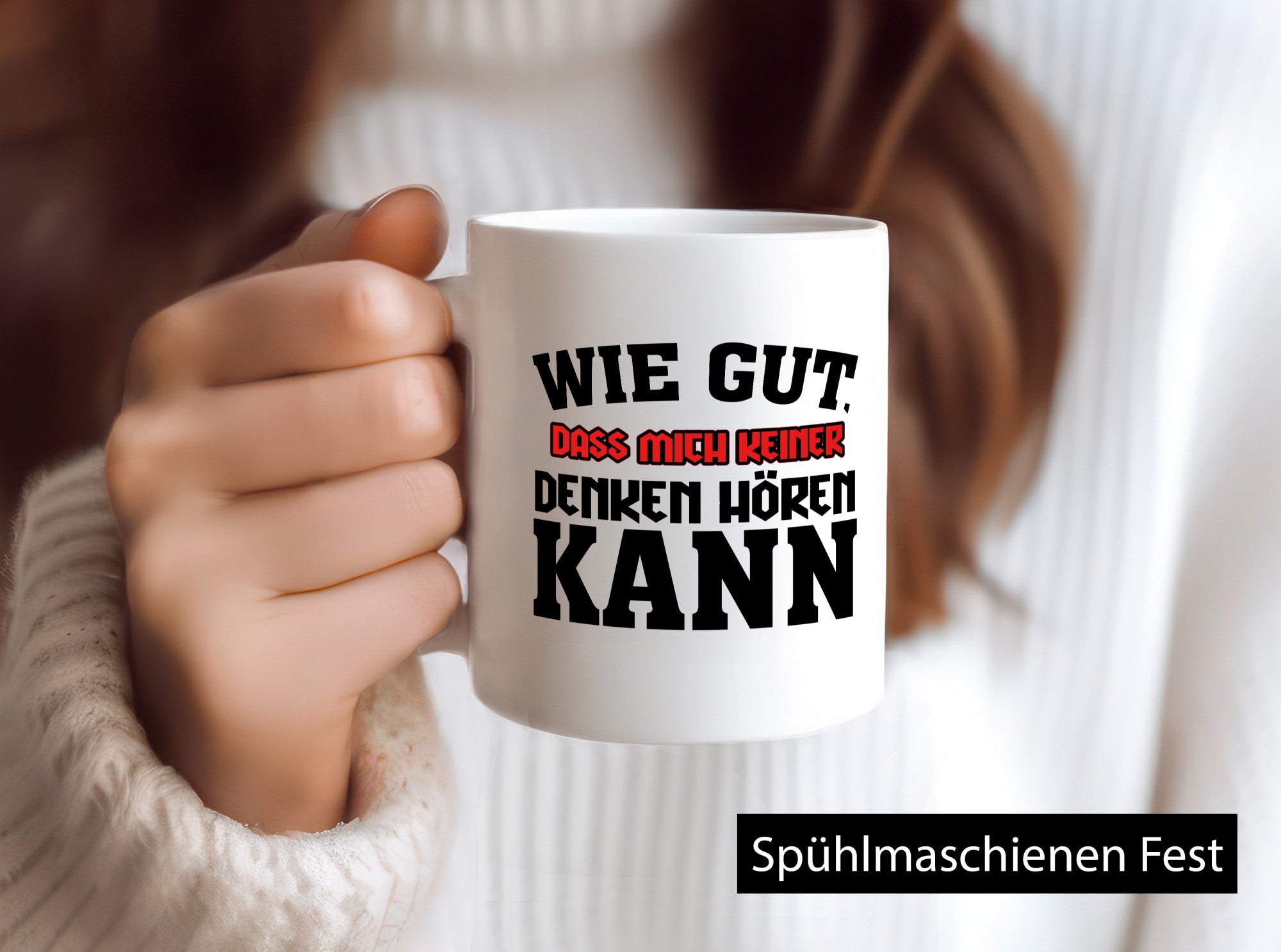 Denken hören lustiger Spruch Geschenk Humor Geschenkidee Tasse