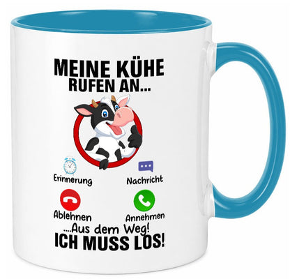 Meine Kühe rufen an | Landwirt Kuh Bauernhof Geschenk Humor Geschenkidee Tasse
