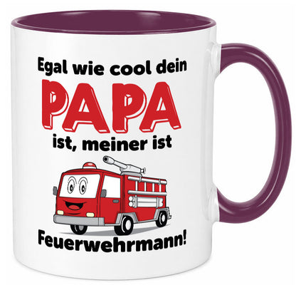 Cooler Papa | Feuerwehrmann Bester der Welt Humor Geschenkidee Tasse