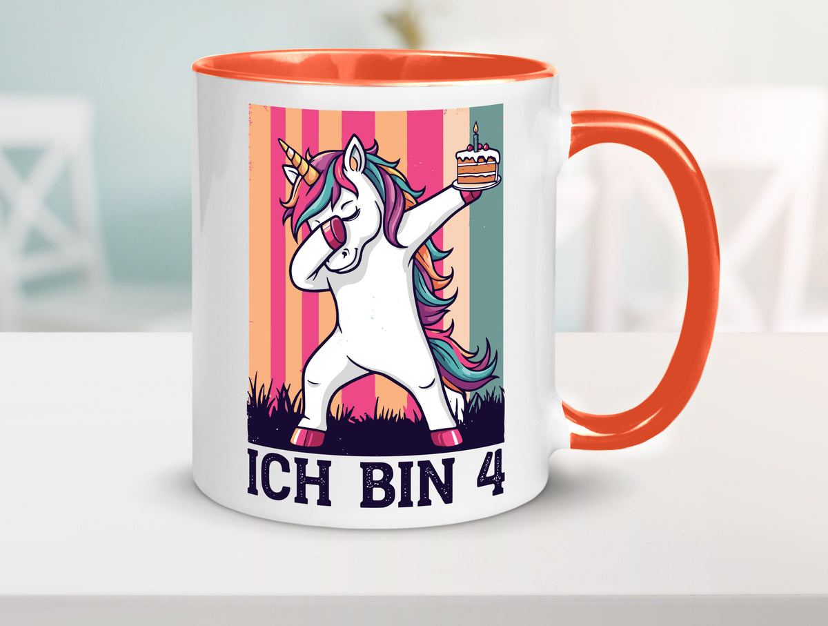 4 Geburtstag | Einhorn Damping Mädchen lustig Geschenkidee Geschenk Tasse