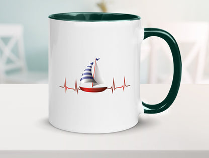 Segelboot Herzschlag | Segler segeln Boot Kapitän Geschenk Humor Geschenkidee