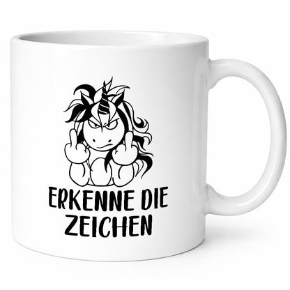 Erkenne die Zeichen | Stinkefinger Humor Geschenkidee Tasse