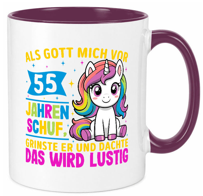 55. Geburtstag | Als Gott mich schuf 40 Jahre v2 lustiger Spruch Geschenk