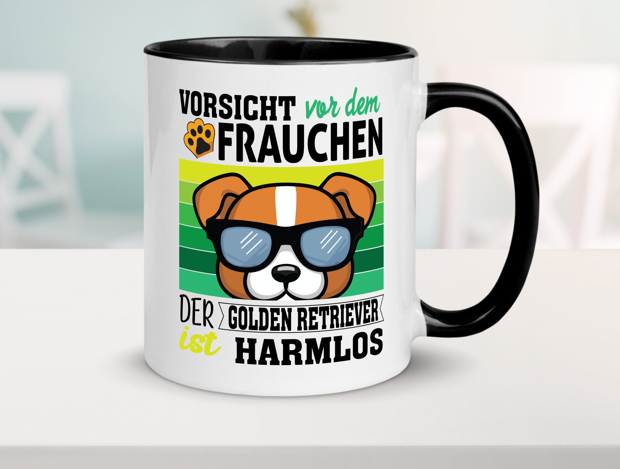 Vorsicht vor dem Frauchen Golden Retriever ist Harmlos lustiger Spruch Geschenk