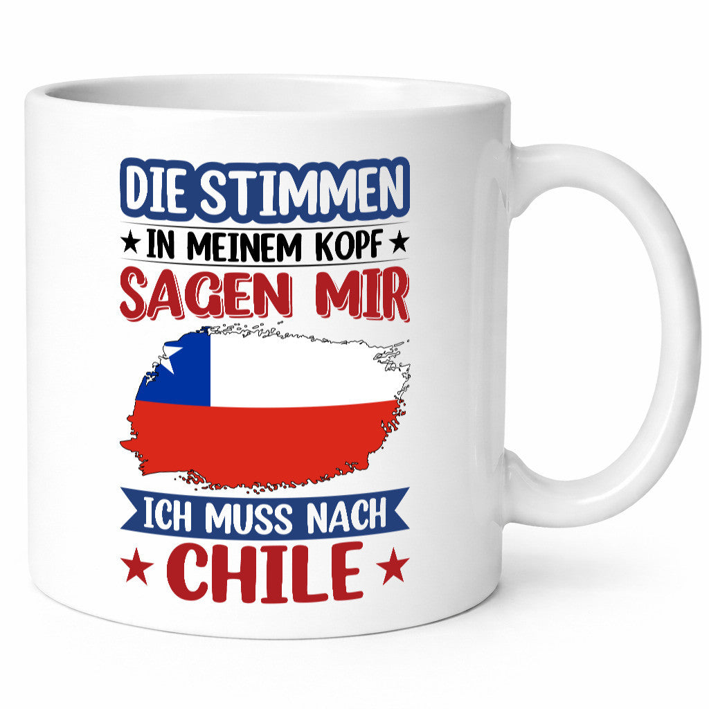 Chile | Urlaub Stimmen in meinem Kopf Traumland Geschenkidee Humor Tasse
