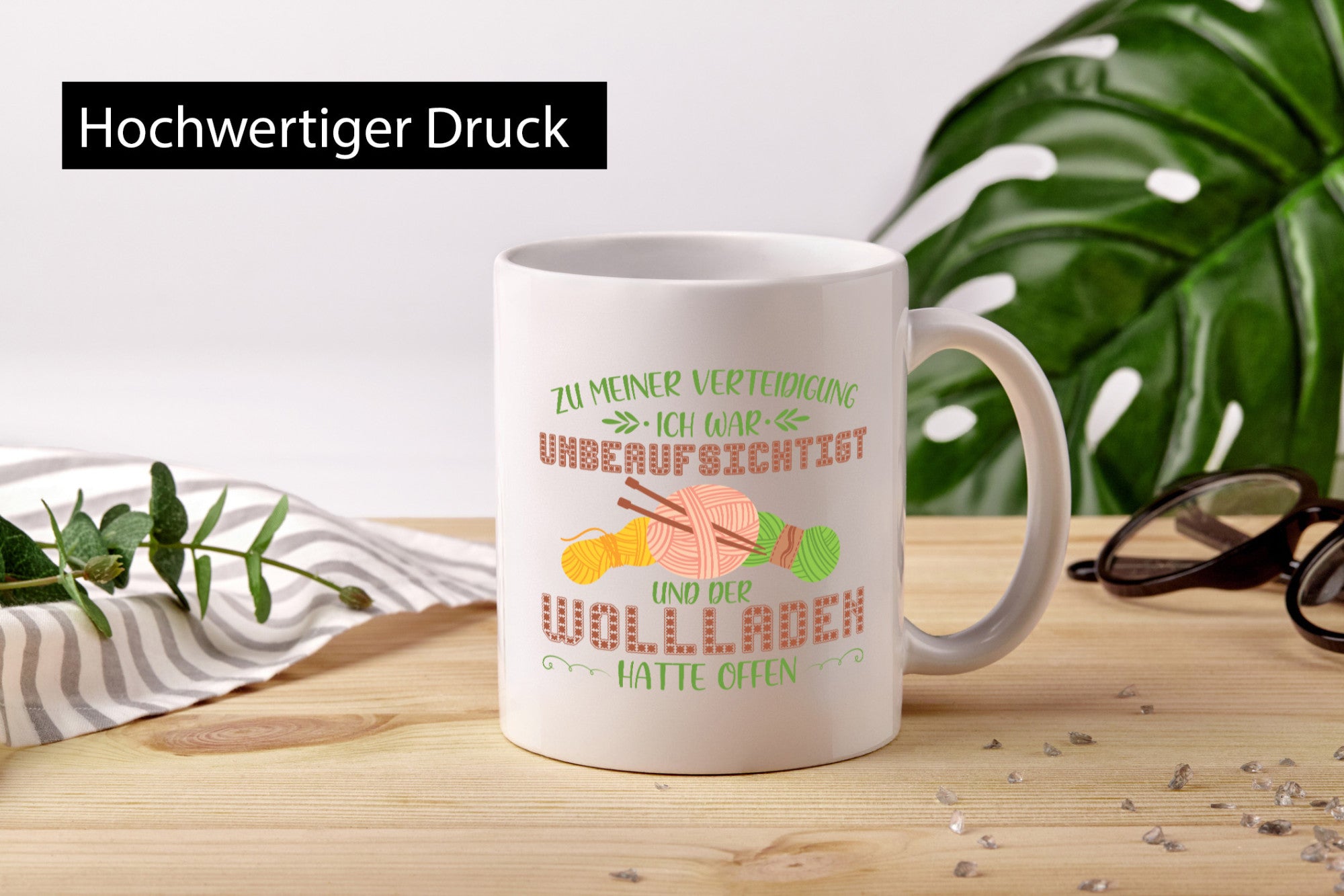 Zur Verteidigung | Unbeaufsichtigt Wollladen Stricken Geschenk Humor