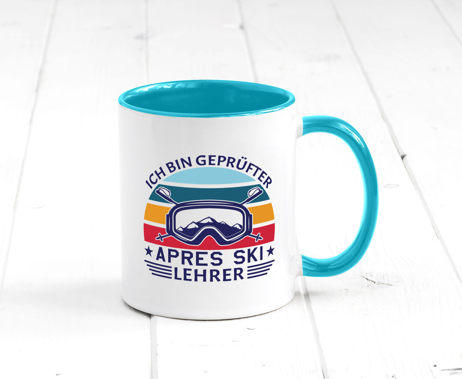 Geprüfter Apres Ski Lehrer | Ski-Brille Berge Ski-Stöck lustig Humor