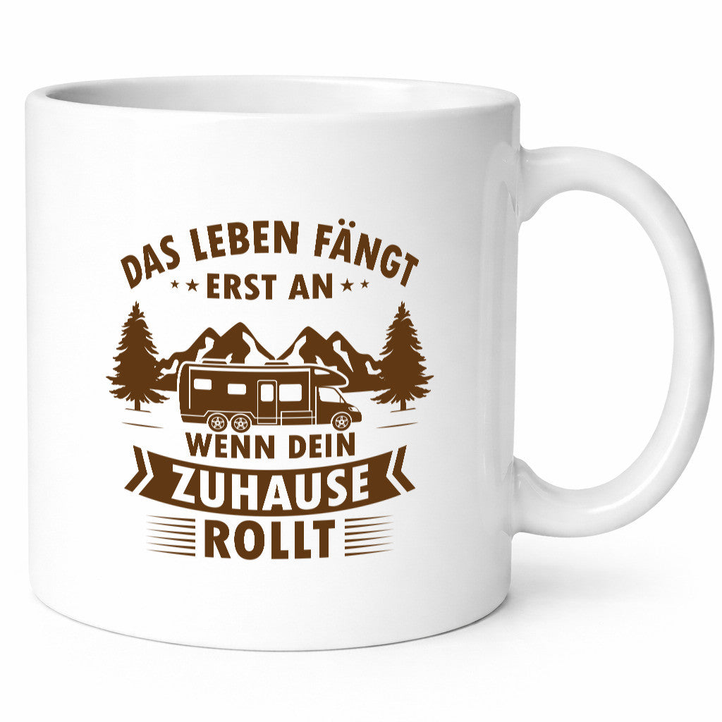 Life Begins | Home Motorhome Gift Idea Humor Mug