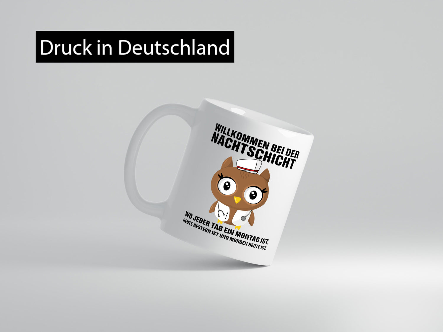 Nachtschicht | müde Eule Sanitäter Krankenschwester Humor Geschenkidee Tasse