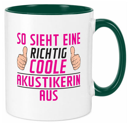 Richtig Coole Akustikerin | Akustik Hörgeräteakustik Geschenk Humor Tasse
