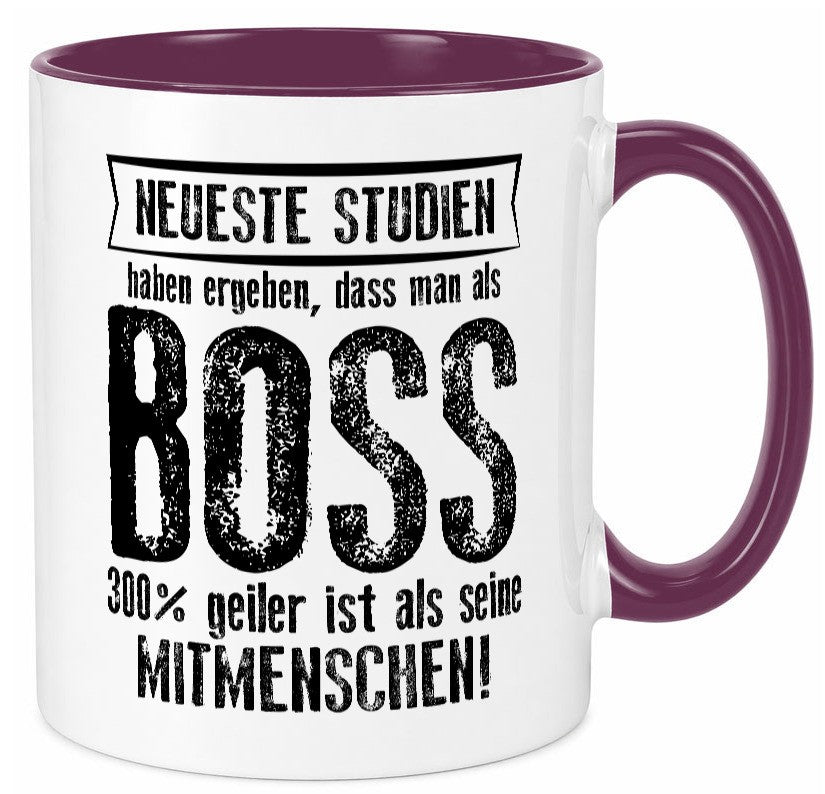 Neuste Studien: Boss | Führungskraft Vorgesetzter lustiger Spruch Geschenk Tasse