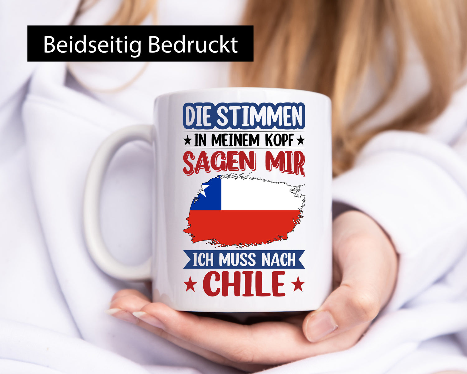 Chile | Urlaub Stimmen in meinem Kopf Traumland Geschenkidee Humor Tasse
