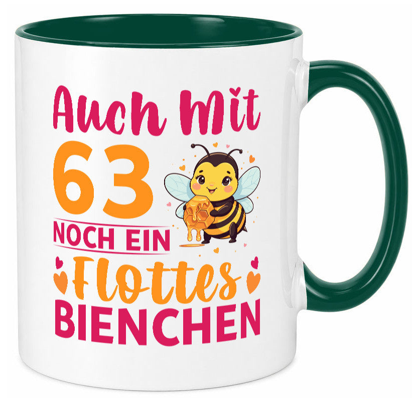 63. Geburtstag | Flottes Bienchen 63 Jahre lustiger Spruch Geschenk Tasse