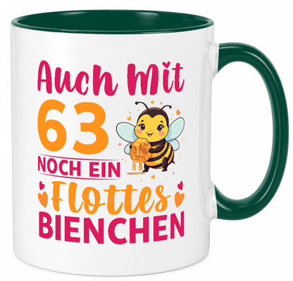 63. Geburtstag | Flottes Bienchen 63 Jahre lustiger Spruch Geschenk Tasse