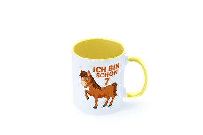 7. Geburtstag | Ich bin schon 7 Pferde Pony Humor Geschenkidee Tasse