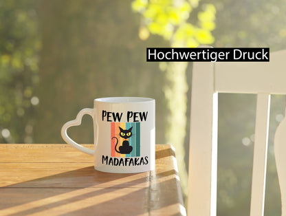 Pew Madafakas! | Katze Tasse Vintage Design Geschenkidee Tierliebhaber Humor