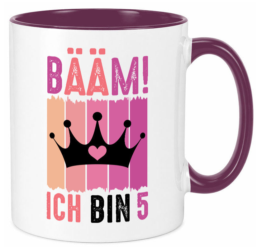 5. Geburtstag | 5 Jahre Bääm ich bin Krone lustiger Spruch Geschenk Tasse