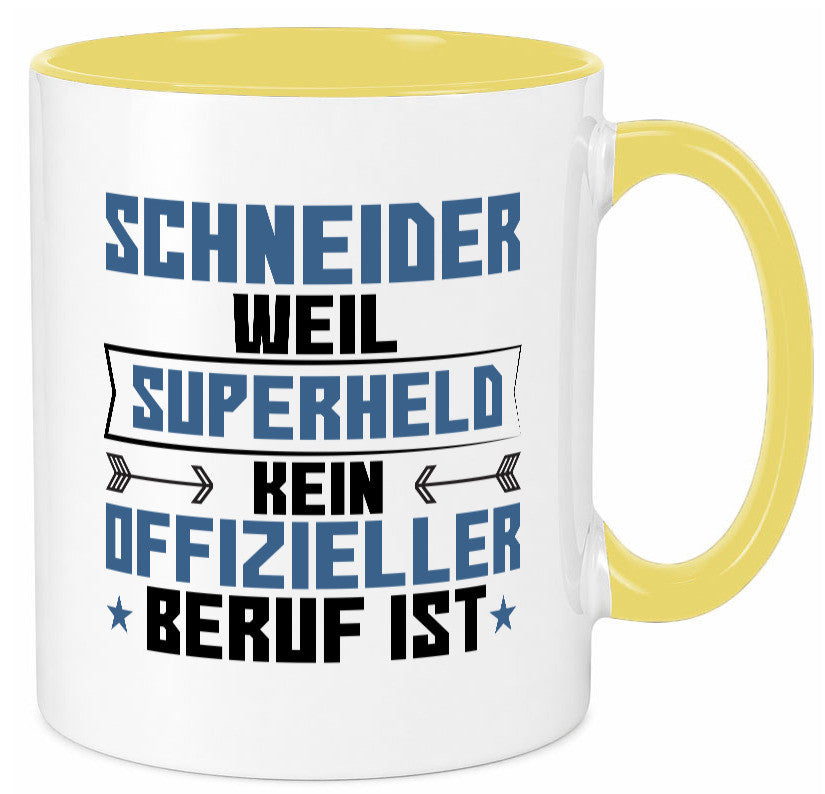 Superheld Schneider | Beruf Schneiderei Geschenkidee Arbeit Kollegen Büro Humor Tasse