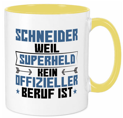 Superheld Schneider | Beruf Schneiderei Geschenkidee Arbeit Kollegen Büro Humor Tasse