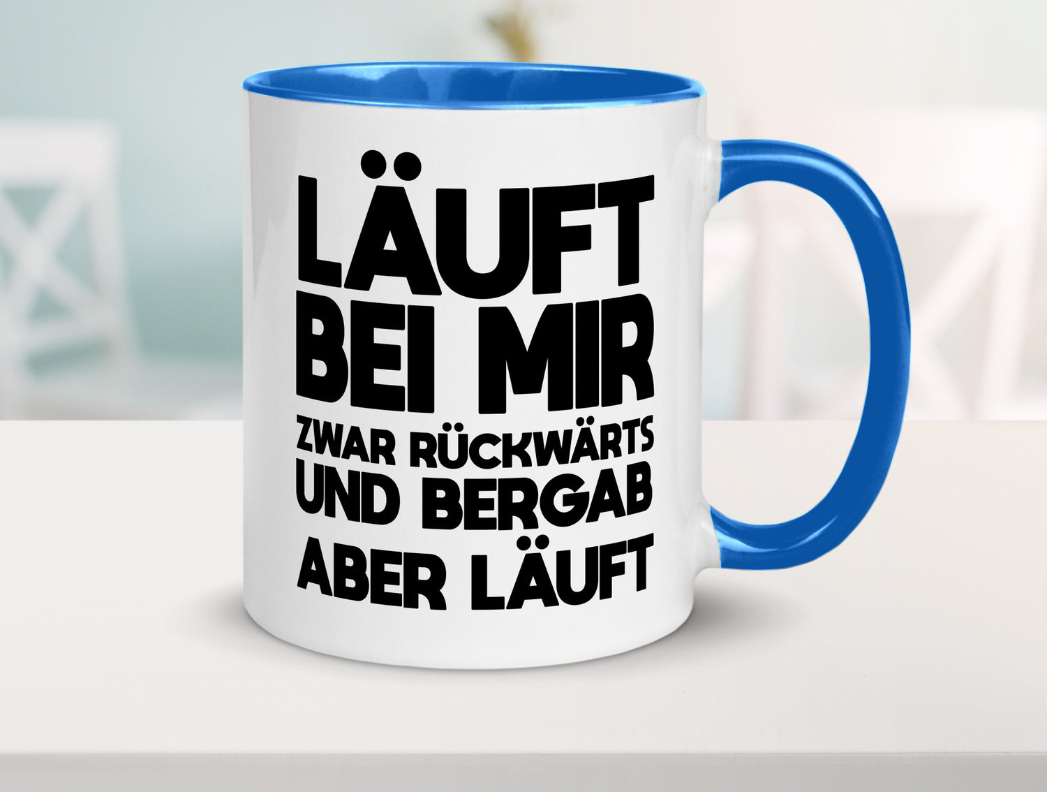 Läuft bei mir | Rückwerts aber Motivation Geschenkidee Humor Tasse