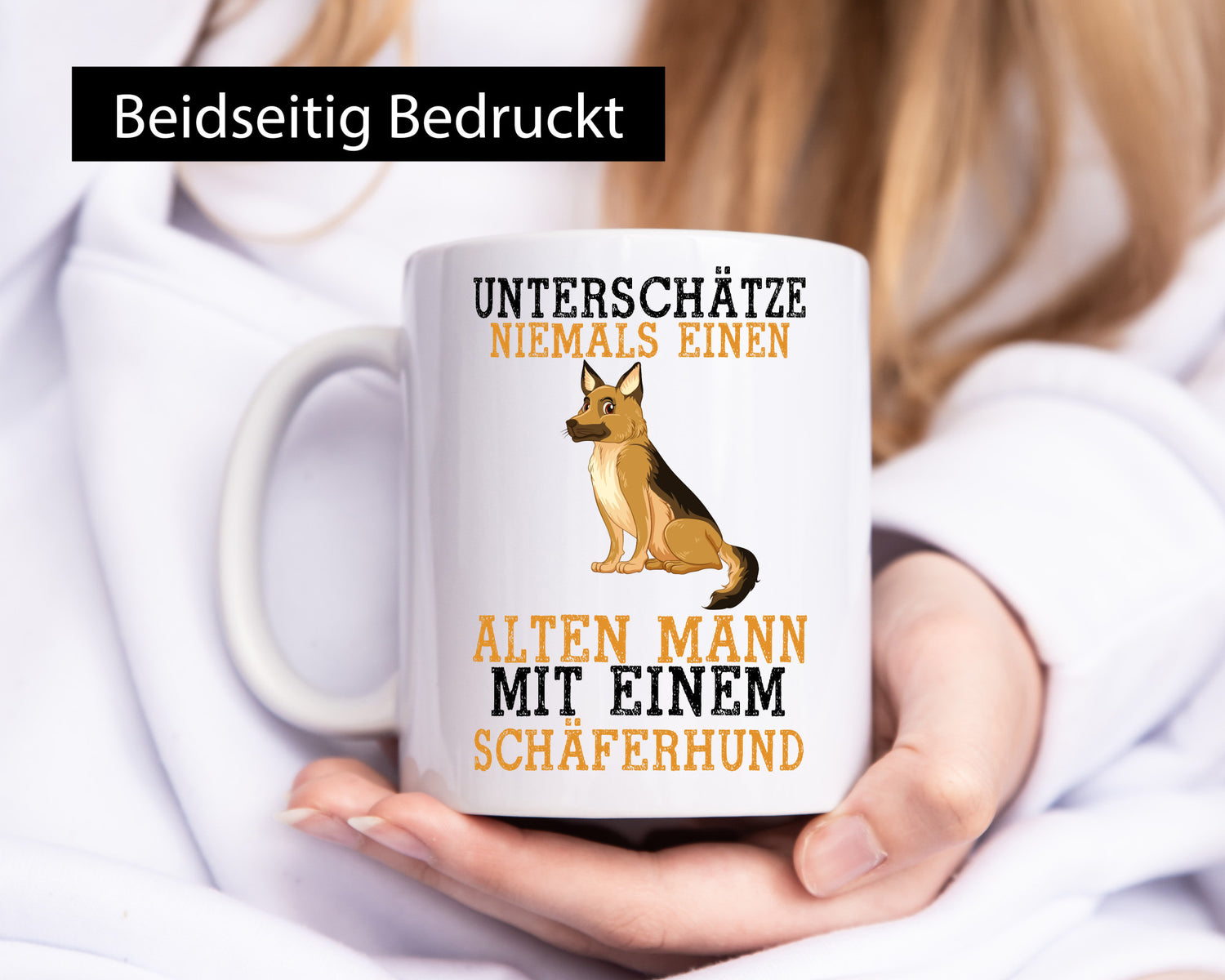 Alter Mann mit Schäferhund | Hundeliebhaber Rentner Hund Geschenk Ruhestand