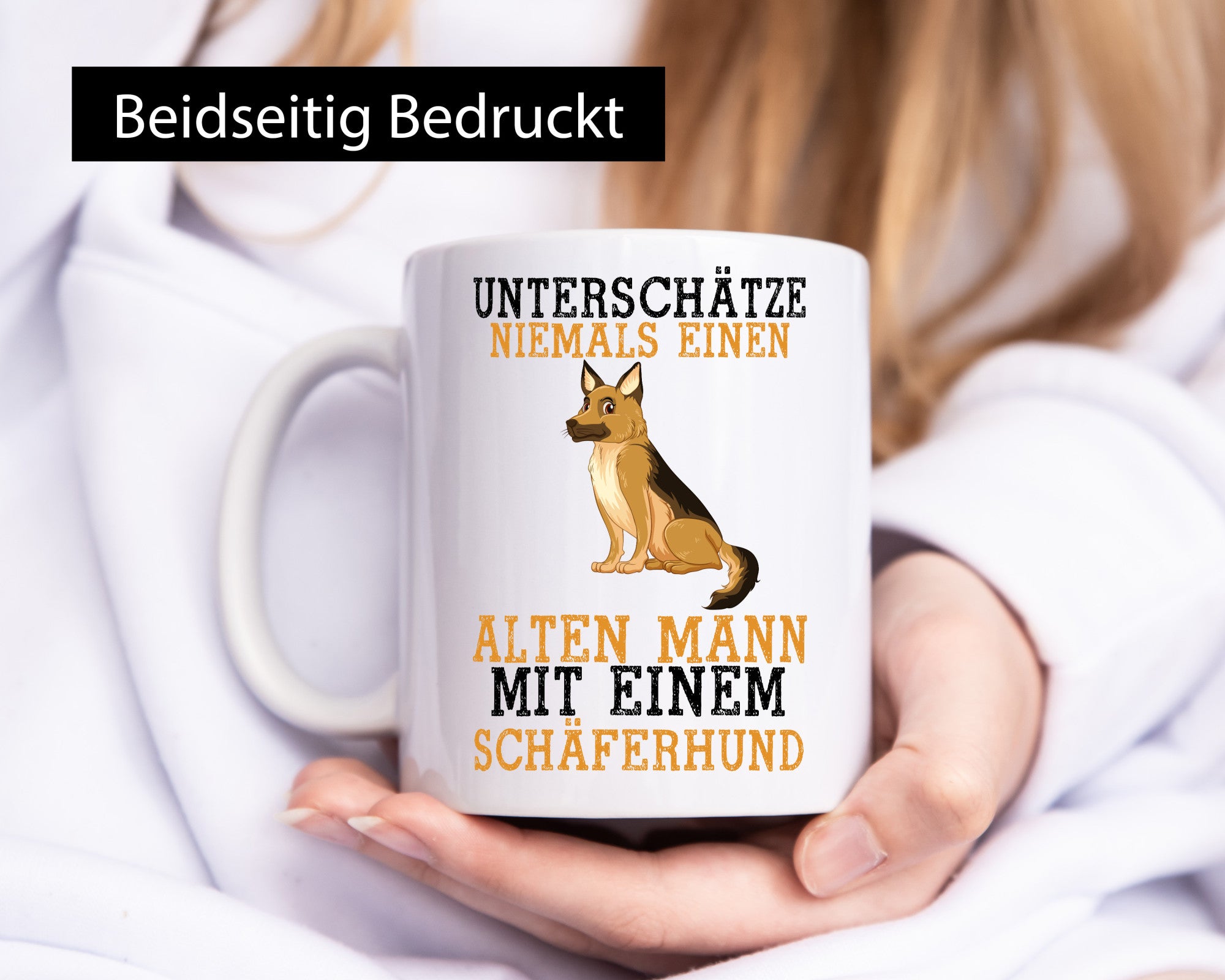 Alter Mann mit Schäferhund | Hundeliebhaber Rentner Hund Geschenk Ruhestand