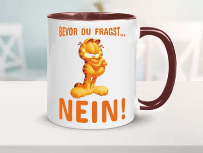 Bevor du fragst? Nein! | grimmige Katze Spruchtasse lustig Tierliebhaber Humor