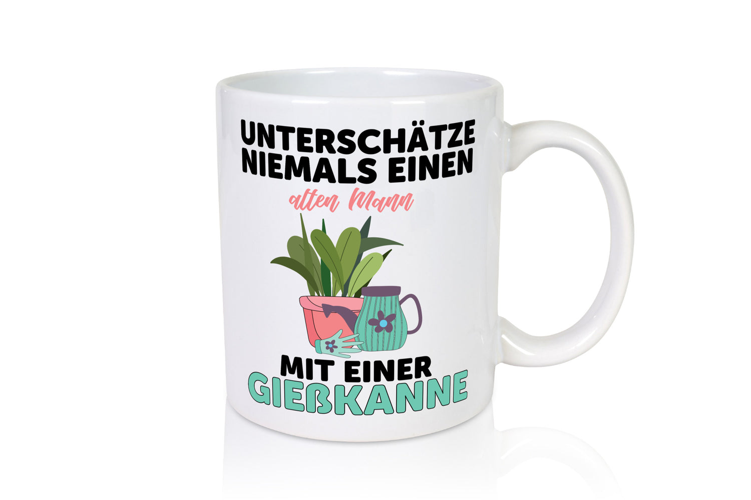 Niemals Mann mit Gießkanne unterschätzen | Blumen lustiger Spruch Geschenk
