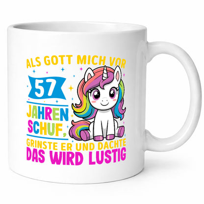 57. Geburtstag | Als Gott mich schuf 40 Jahre v2 Geschenk Geschenkidee lustiger