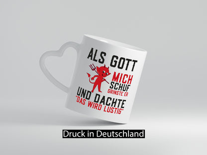 Als Gott mich Schuh | Das wird Lustig Teufel Geschenk Humor Geschenkidee