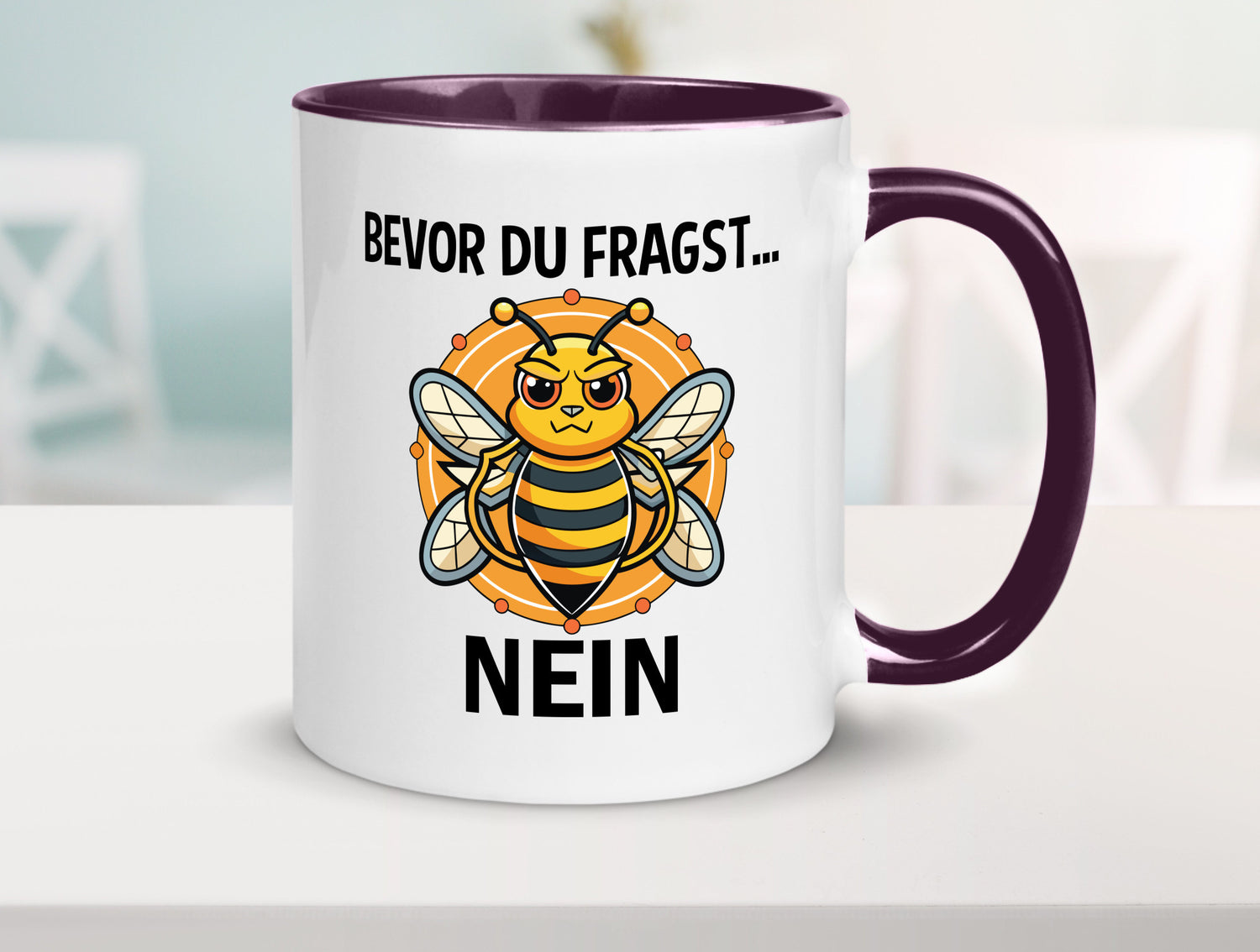 Bevor du fragst... Nein | Hummeln v2 lustig Humor Geschenkidee Geschenk Tasse