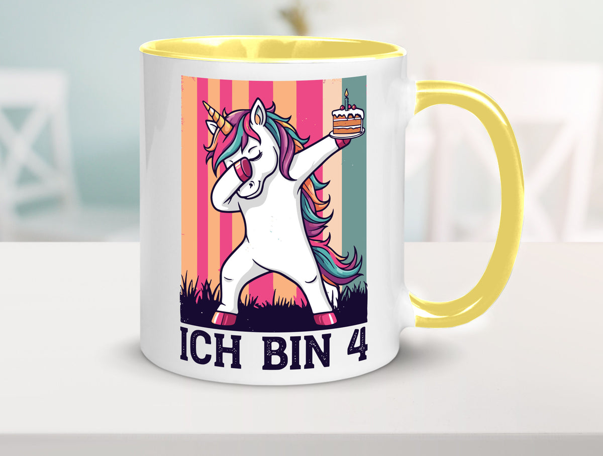 4 Geburtstag | Einhorn Damping Mädchen lustig Geschenkidee Geschenk Tasse
