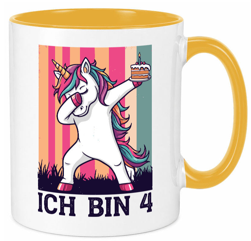 4 Geburtstag | Einhorn Damping Mädchen lustig Geschenkidee Geschenk Tasse