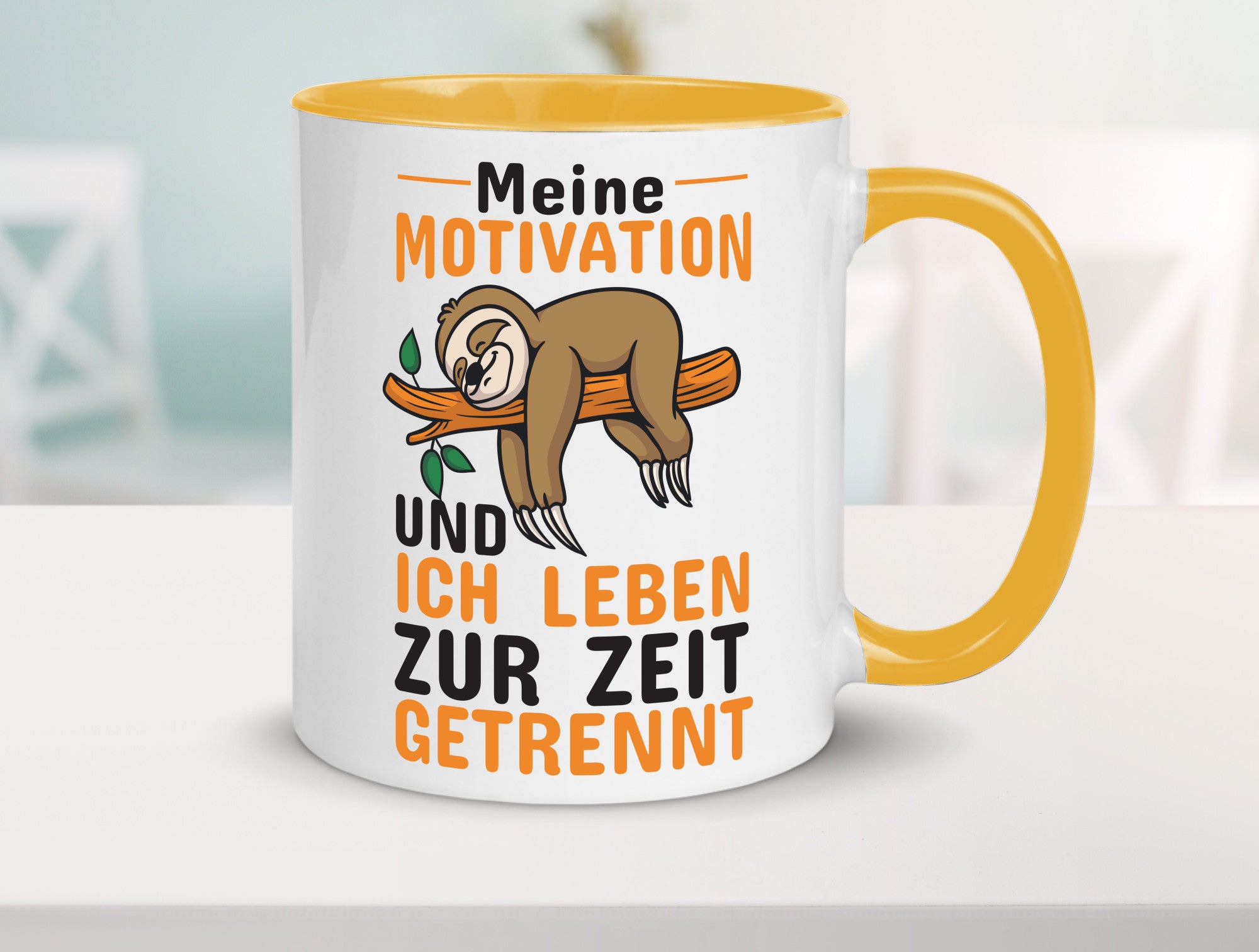 Keine Motivation | Faultier Tasse Büro Humor faul Geschenk Arbeit Kollegen