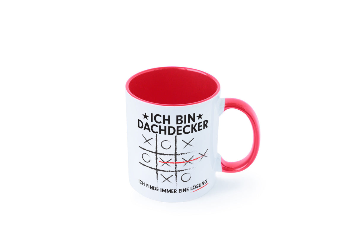 Lösung finden: Dachdecker | Dachbau Hausbau v2 Geschenkidee Humor Tasse