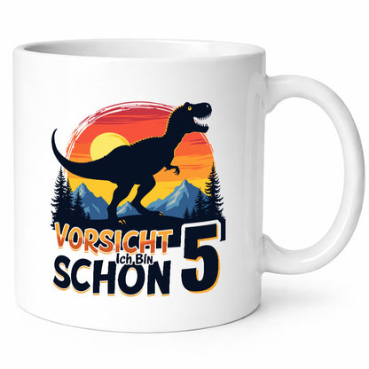 5. Geburtstag | 5 Jahre Dinosaurier v2 Humor Geschenkidee Tasse