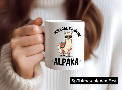 Mir egal ich bin ein Alpaka | Lama Kamel Humor Geschenkidee Tasse