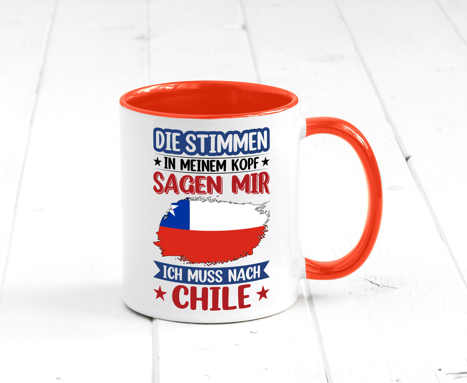 Chile | Urlaub Stimmen in meinem Kopf Traumland Geschenkidee Humor Tasse