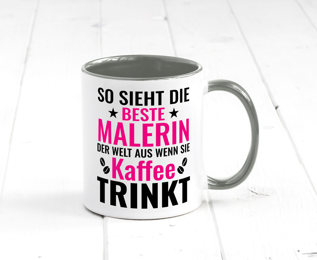 Kaffee trinkt: Malerin | Malerinnen lustiger Spruch Geschenk Humor Geschenkidee Tasse