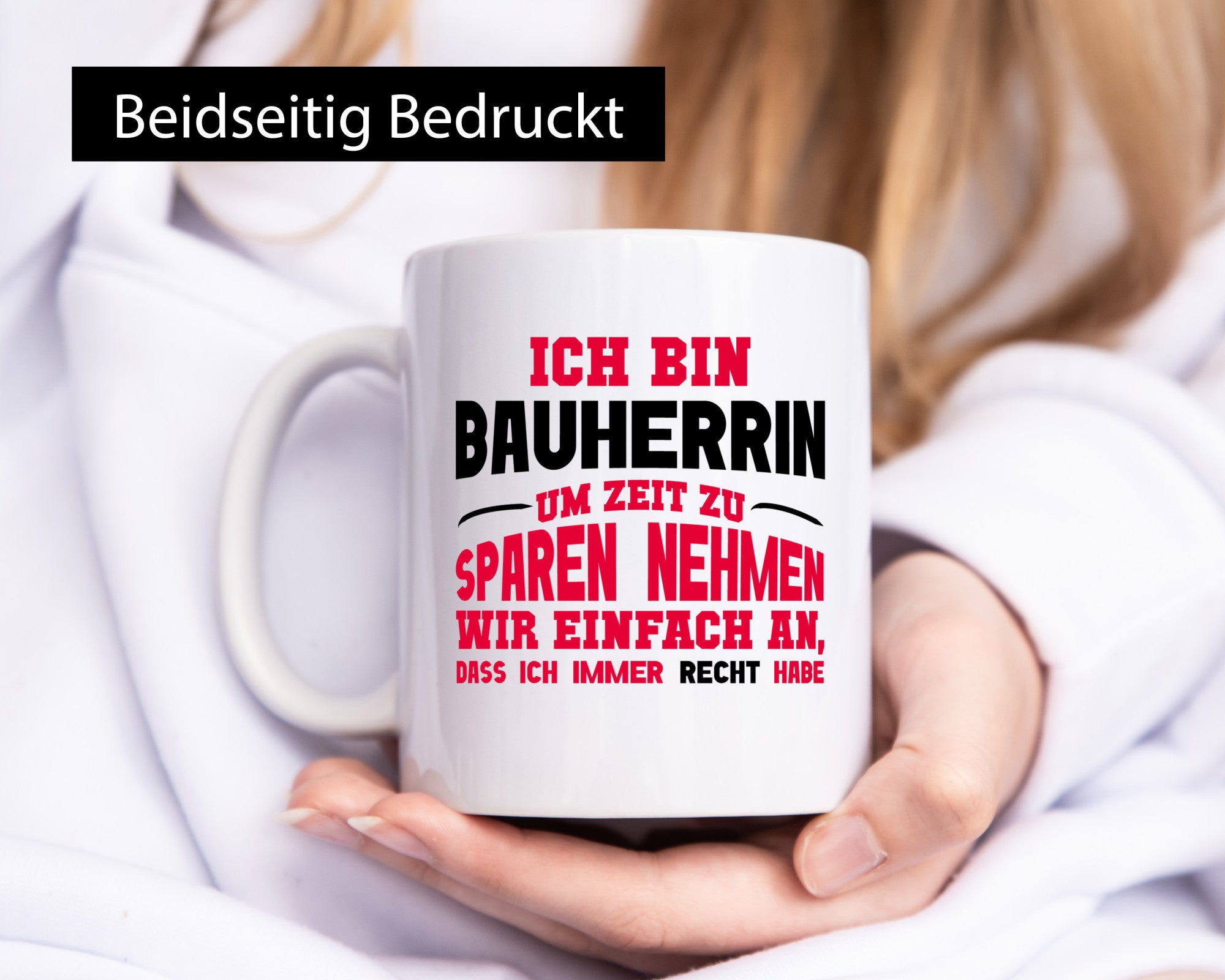 Bauherrin Tasse | witziger Spruch Hausbau Chefin lustig Arbeit Kollegen Büro