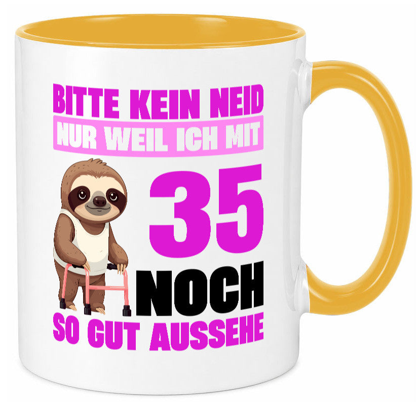 35. Geburtstag | Bitte kein neid Faultier 35 Jahre lustig Geschenkidee Geschenk Tasse